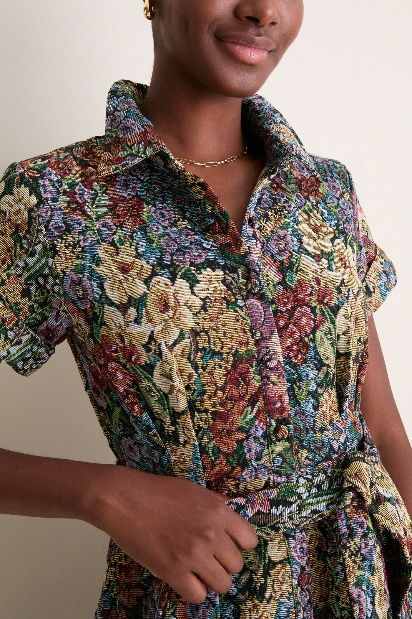 Black Multi Floral Mischa Midi Dress