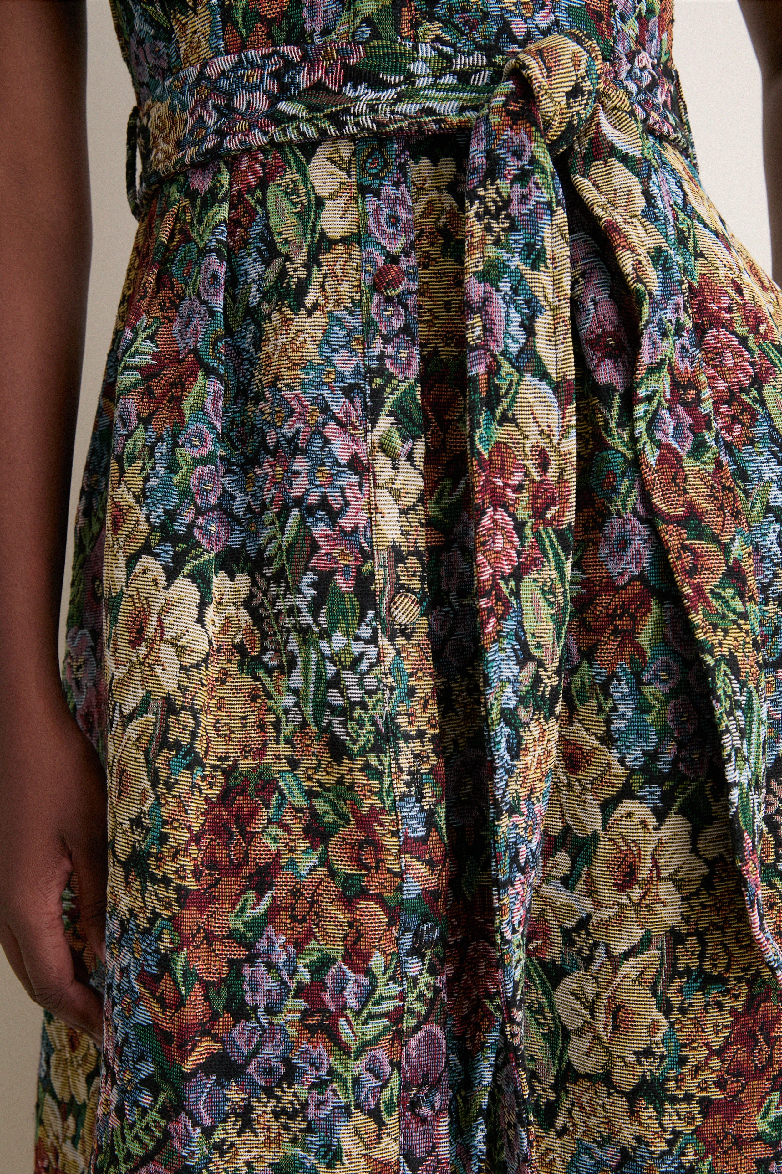 Black Multi Floral Mischa Midi Dress