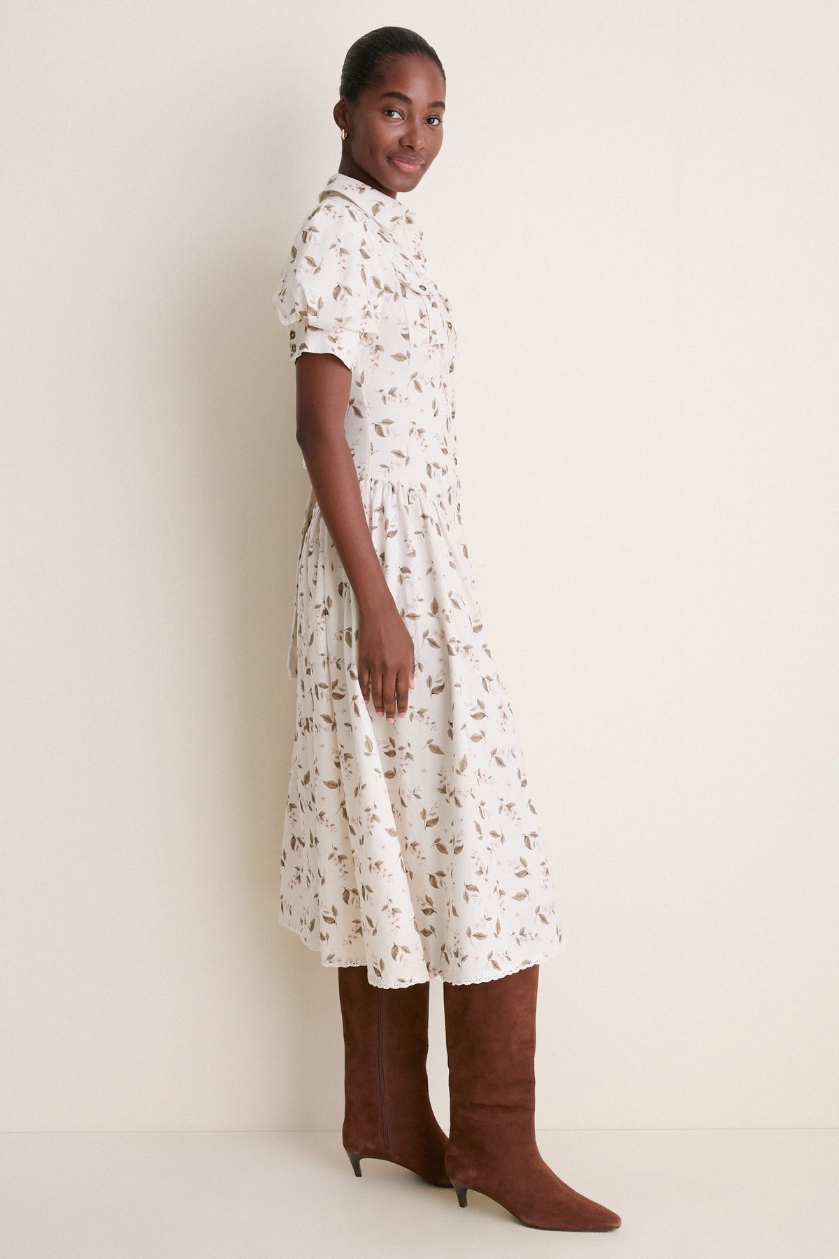 Ivory Olive Hannah Midi Shirt Dress