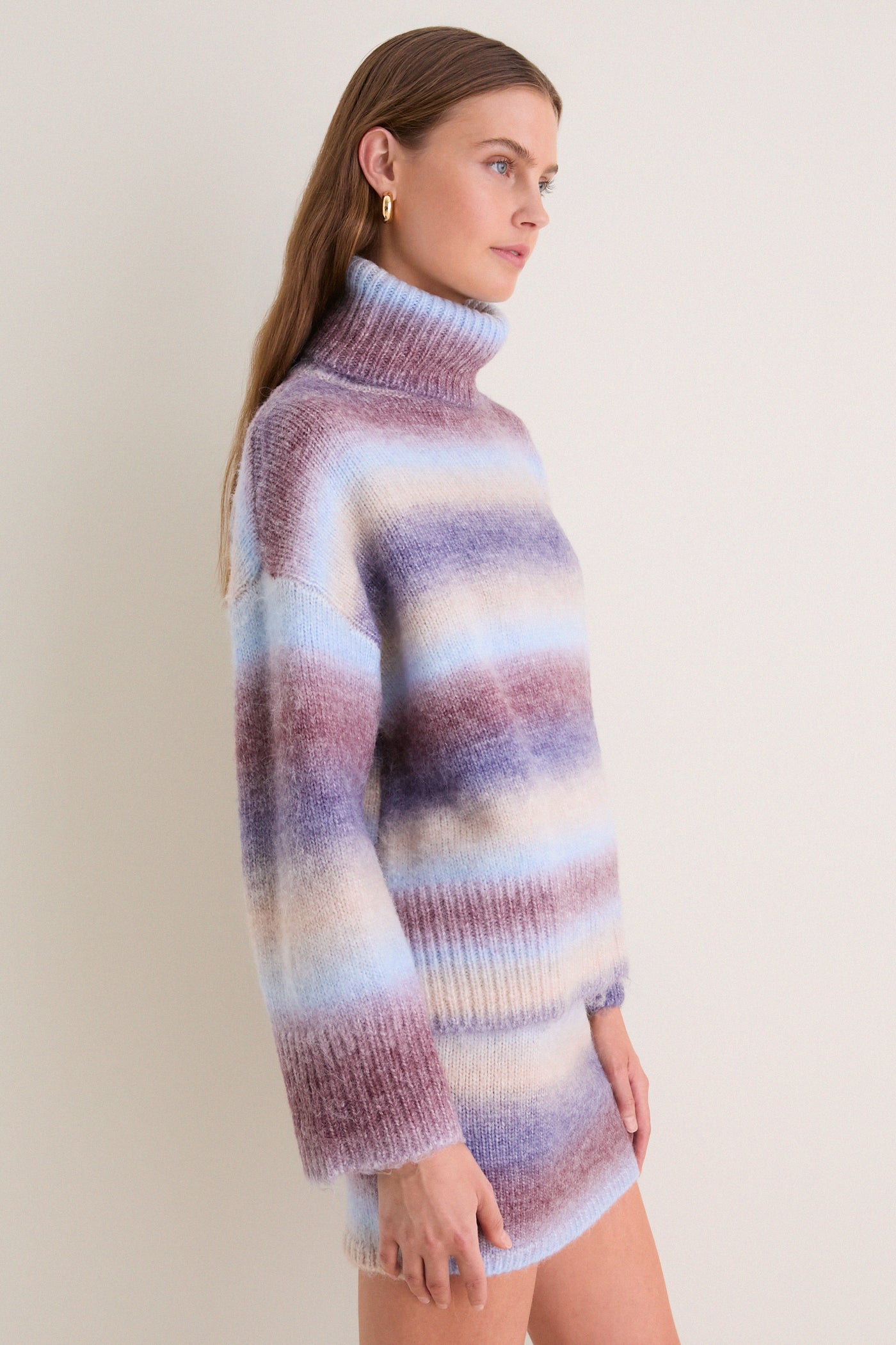 Blue Brown Ombre Erin Turtleneck Sweater