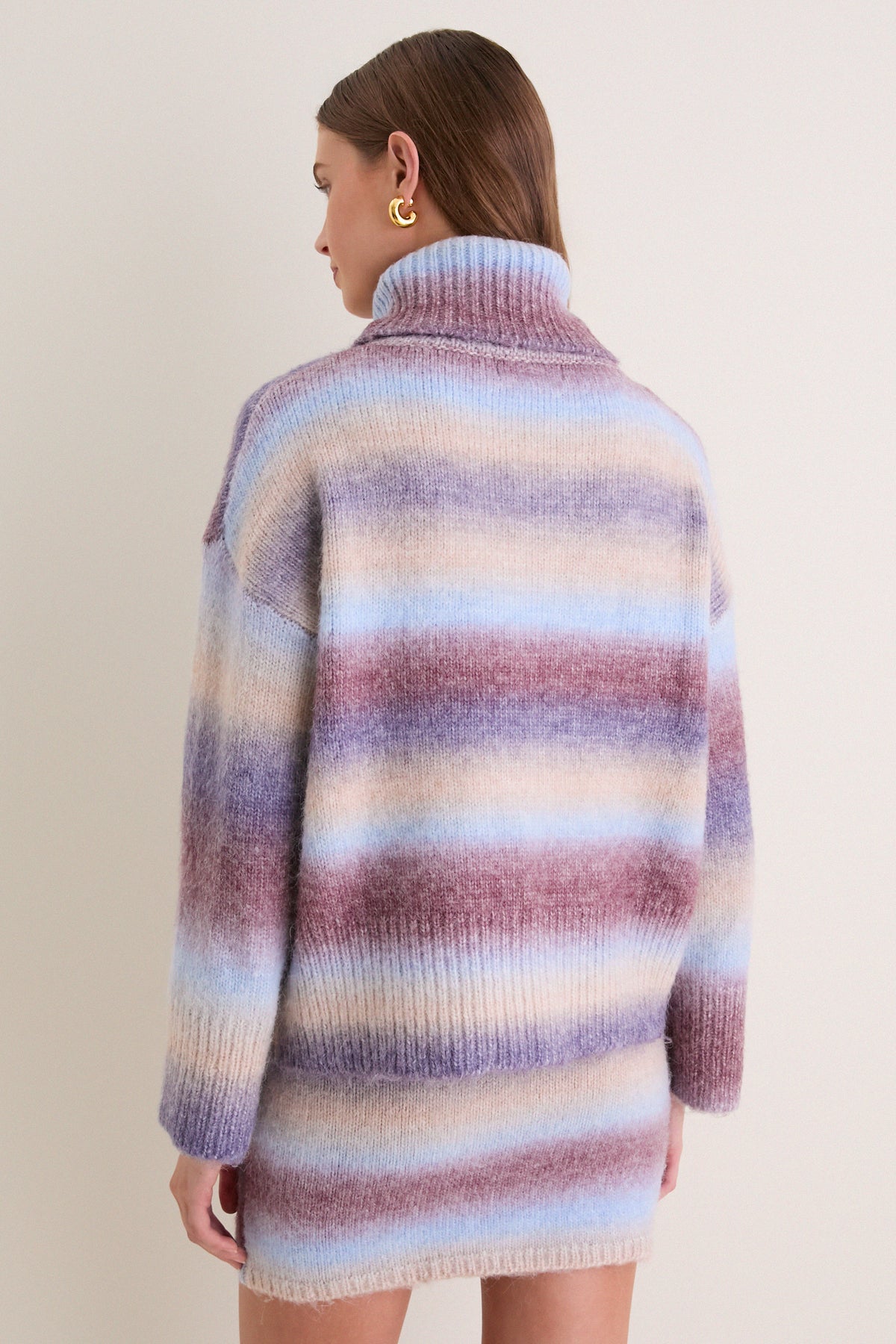 Blue Brown Ombre Erin Turtleneck Sweater