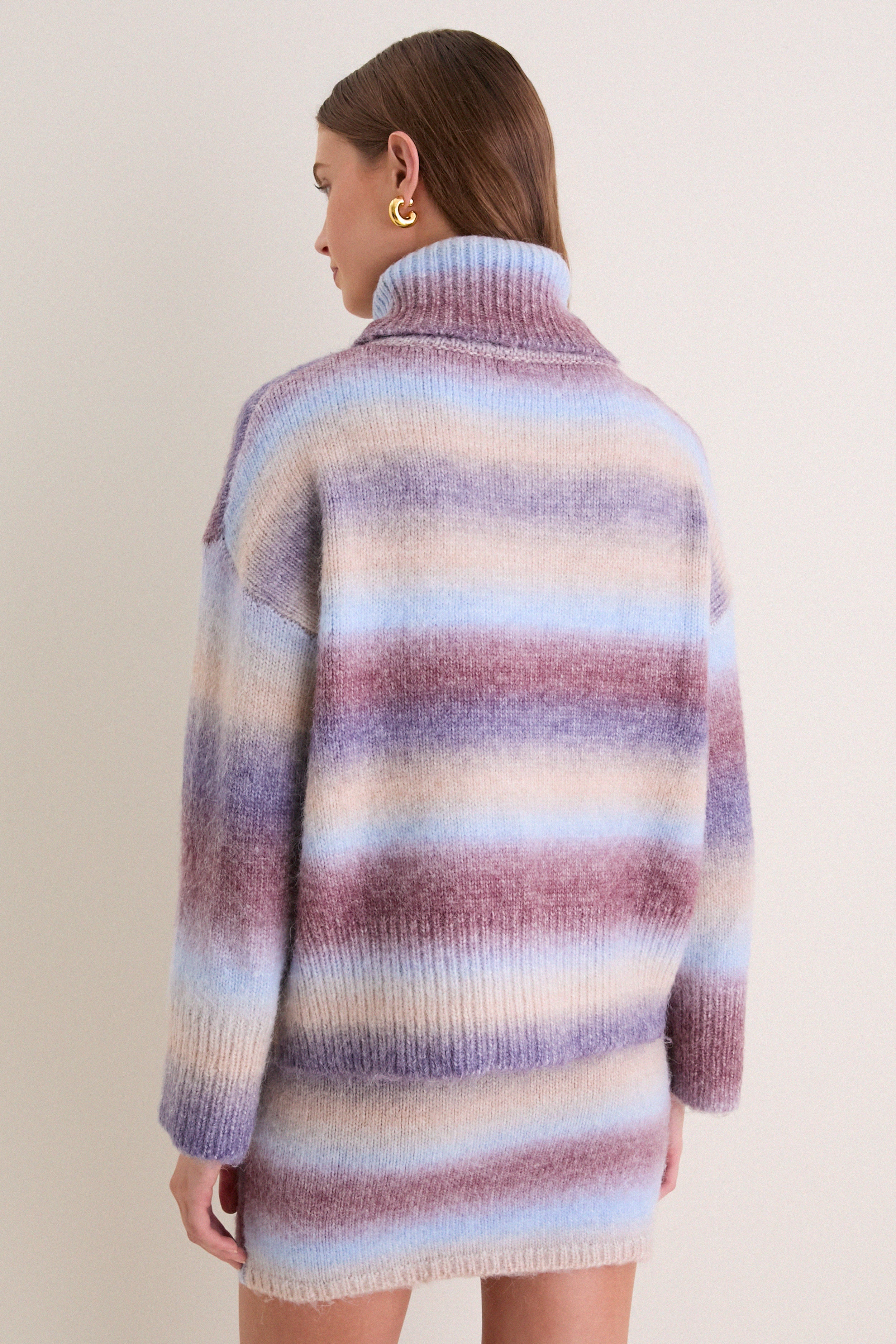 Blue Brown Ombre Erin Turtleneck Sweater