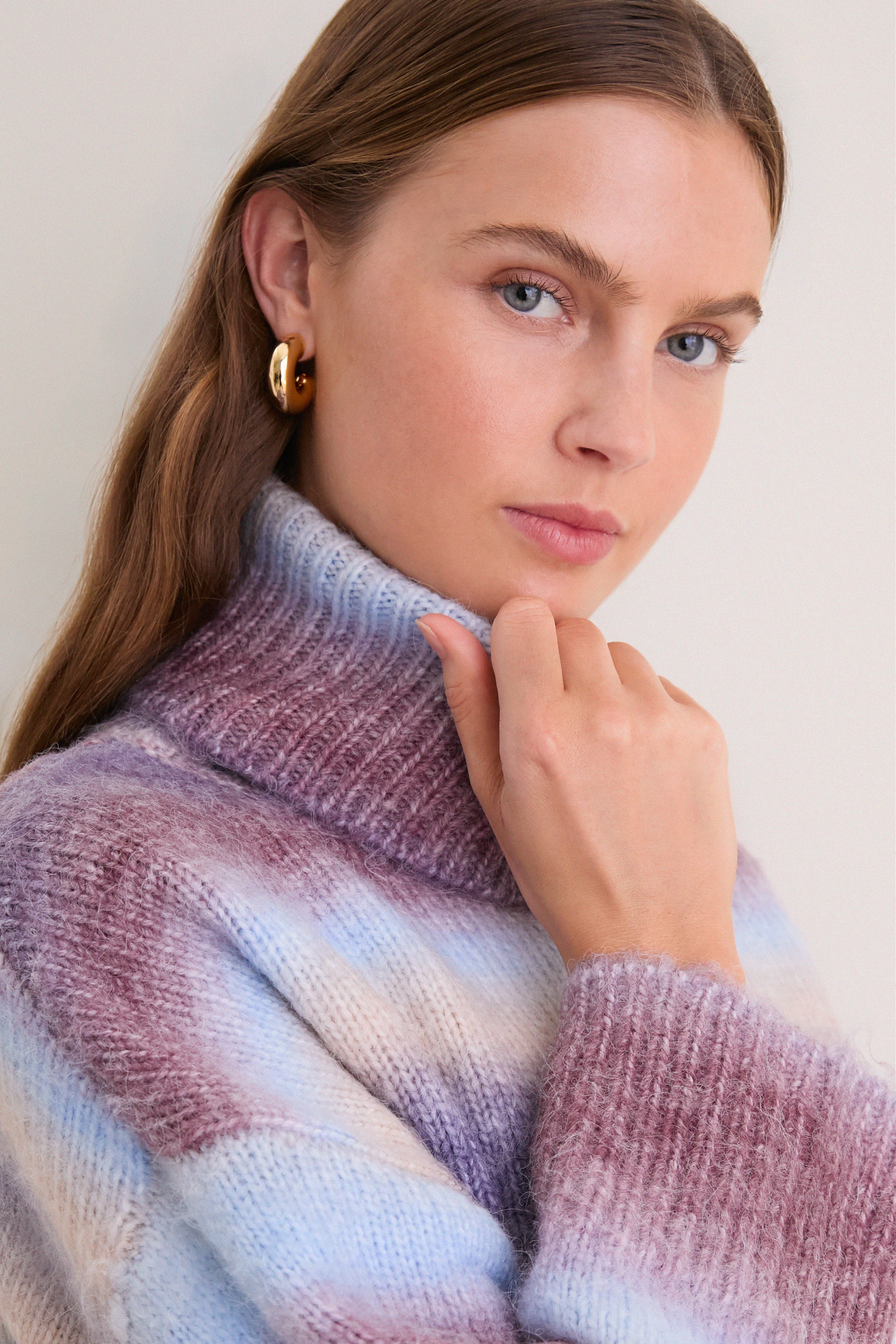 Blue Brown Ombre Erin Turtleneck Sweater