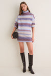Blue Brown Ombre Erin Turtleneck Sweater