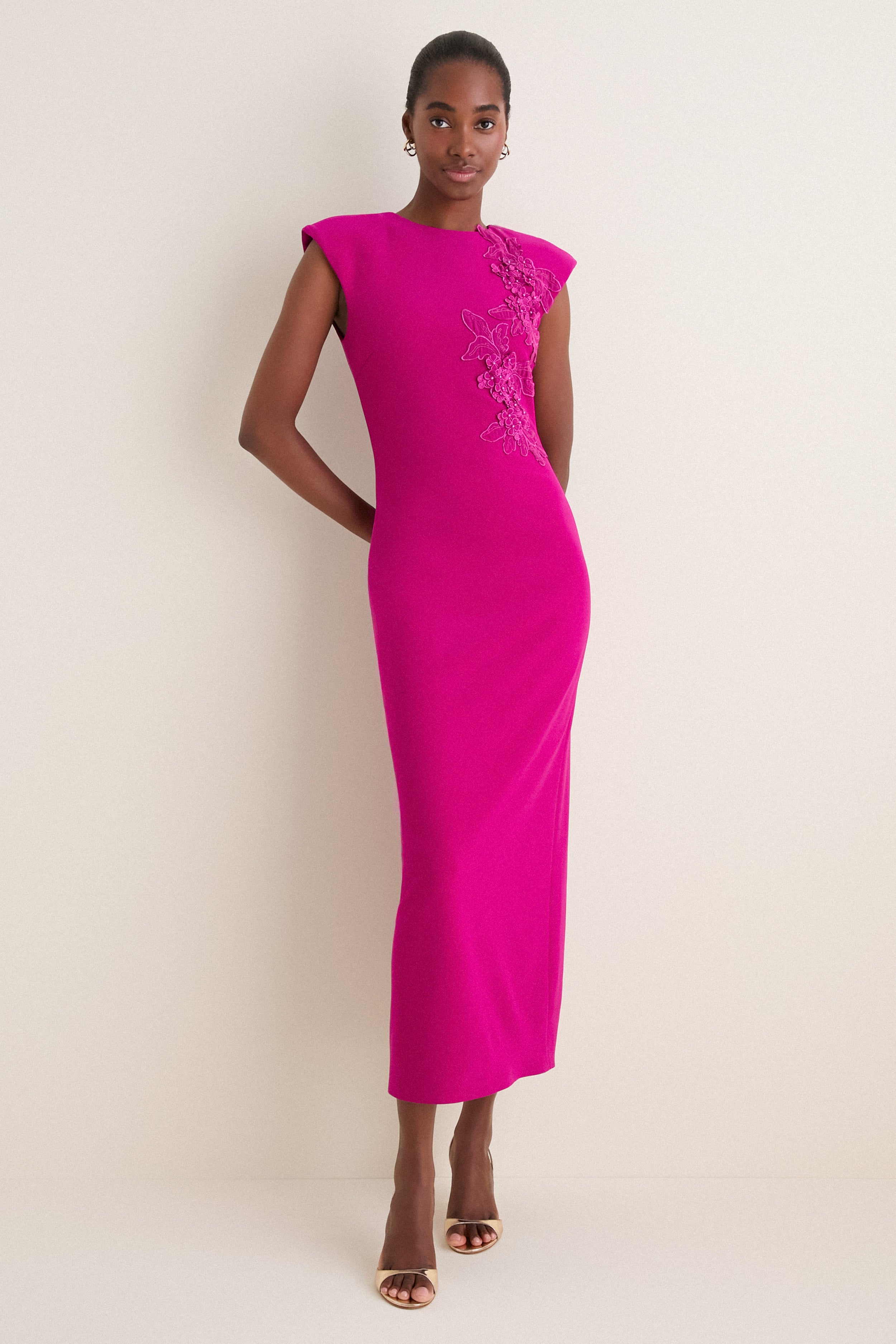 formal pink dresses for women Orchid Dahlira Column Maxi Dress Cotton Blend Men's Trendy leopard print bubble dress Prom dresses Ideal for formal events Size (eu size shown):48