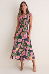 Pink Black Multi Eclore Maxi Dress
