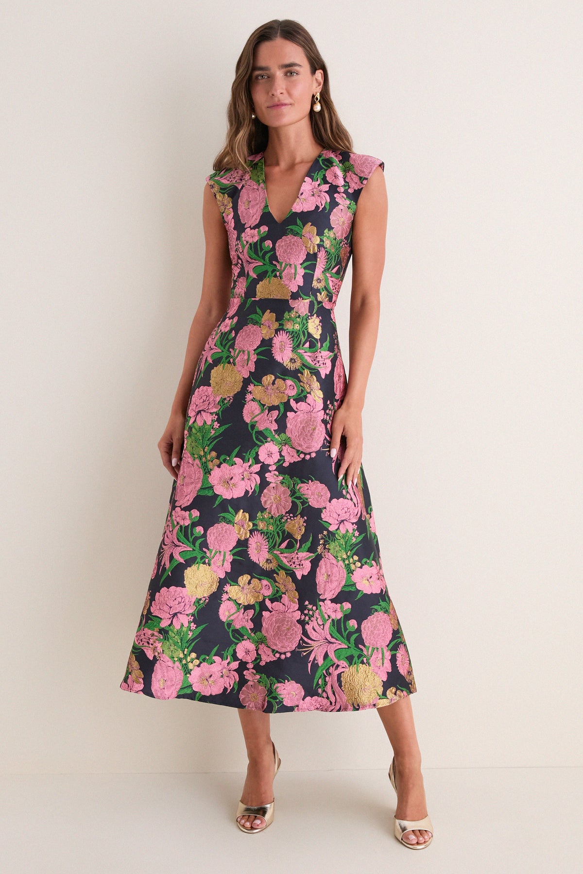 Pink Black Multi Eclore Maxi Dress