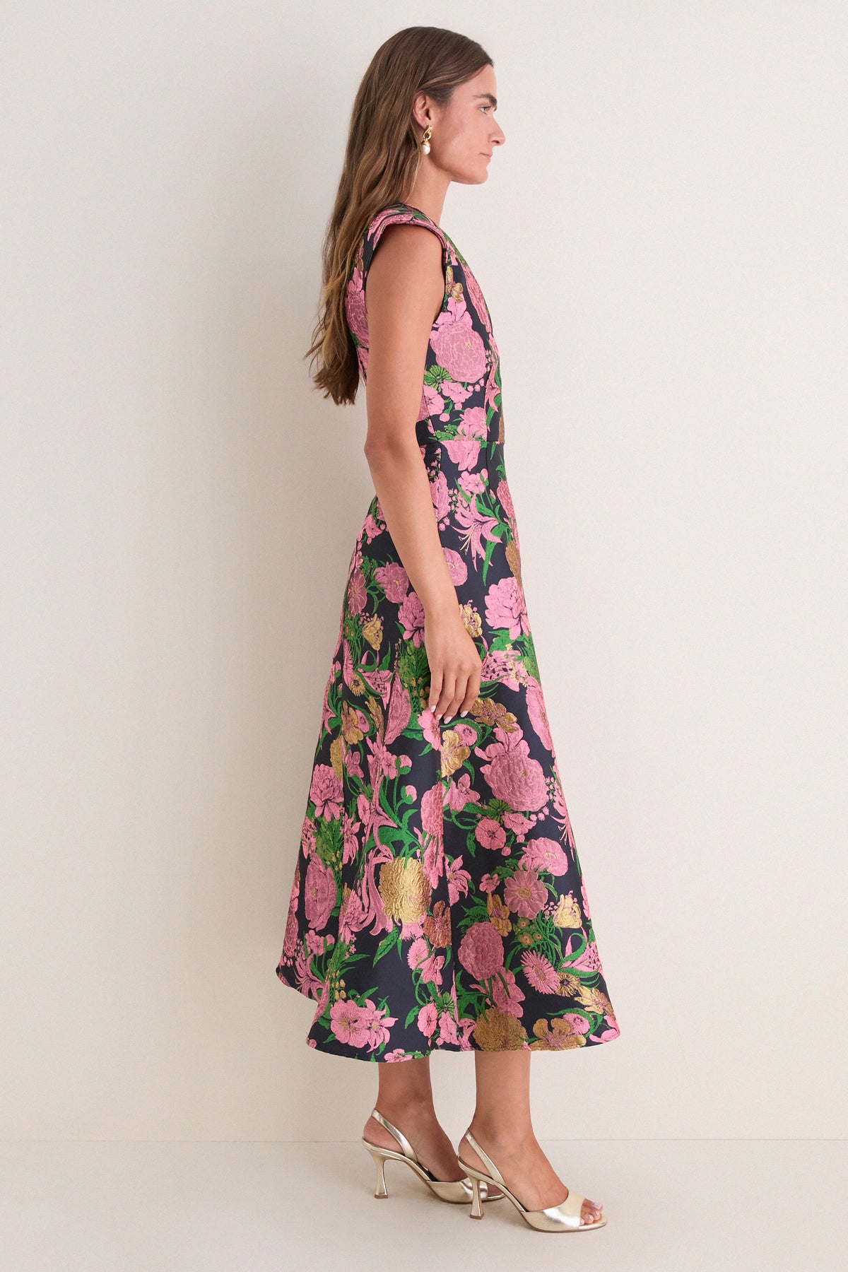 Pink Black Multi Eclore Maxi Dress