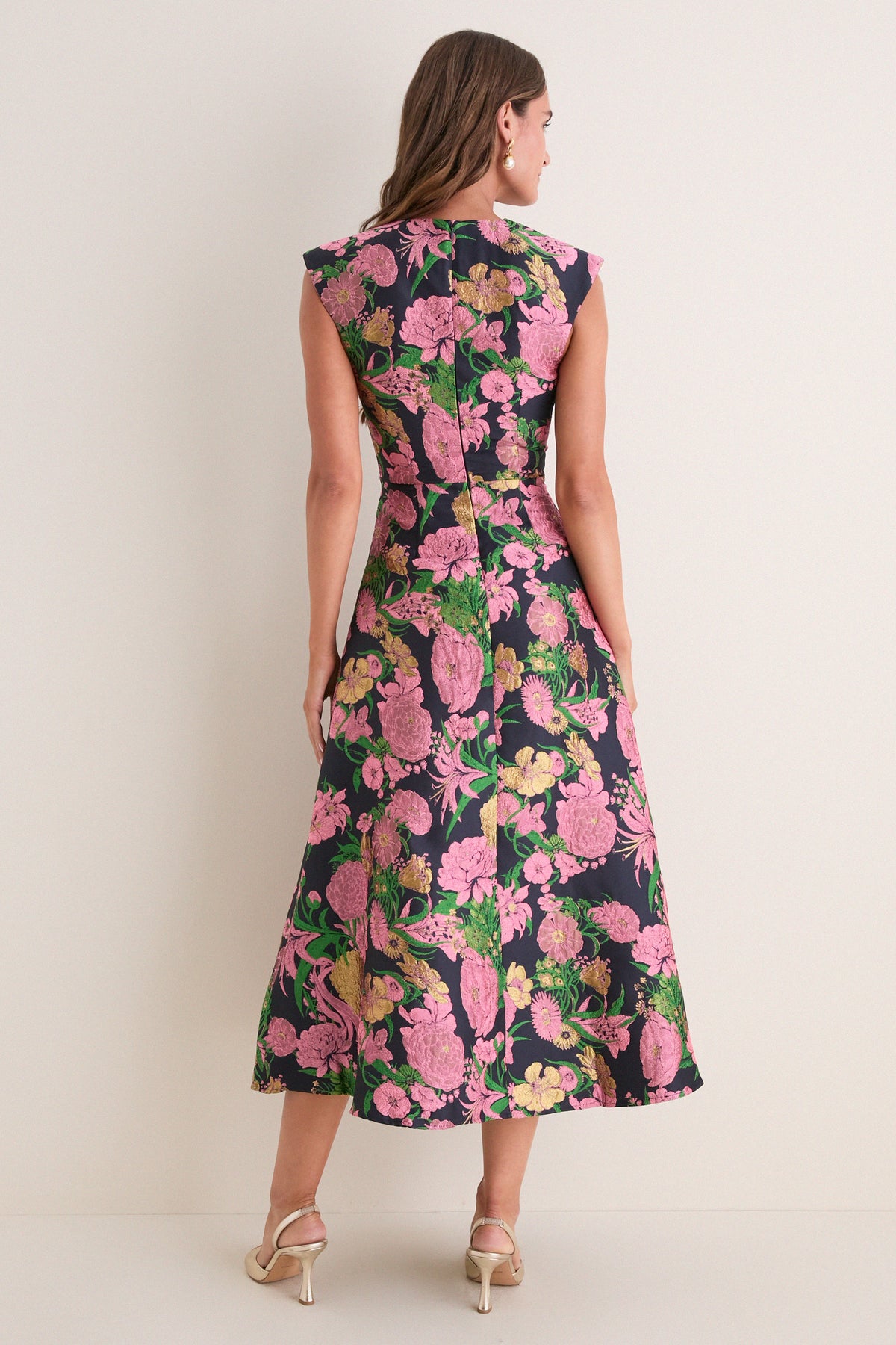 Pink Black Multi Eclore Maxi Dress