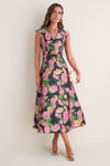 Pink Black Multi Eclore Maxi Dress