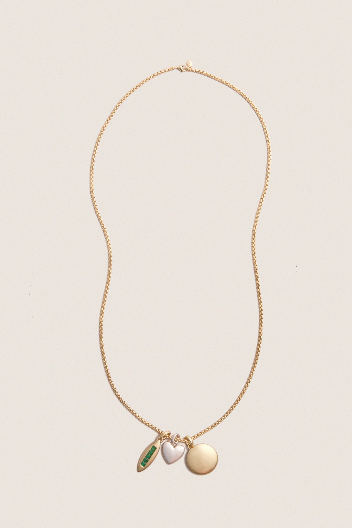 Gold Long Token Pendant