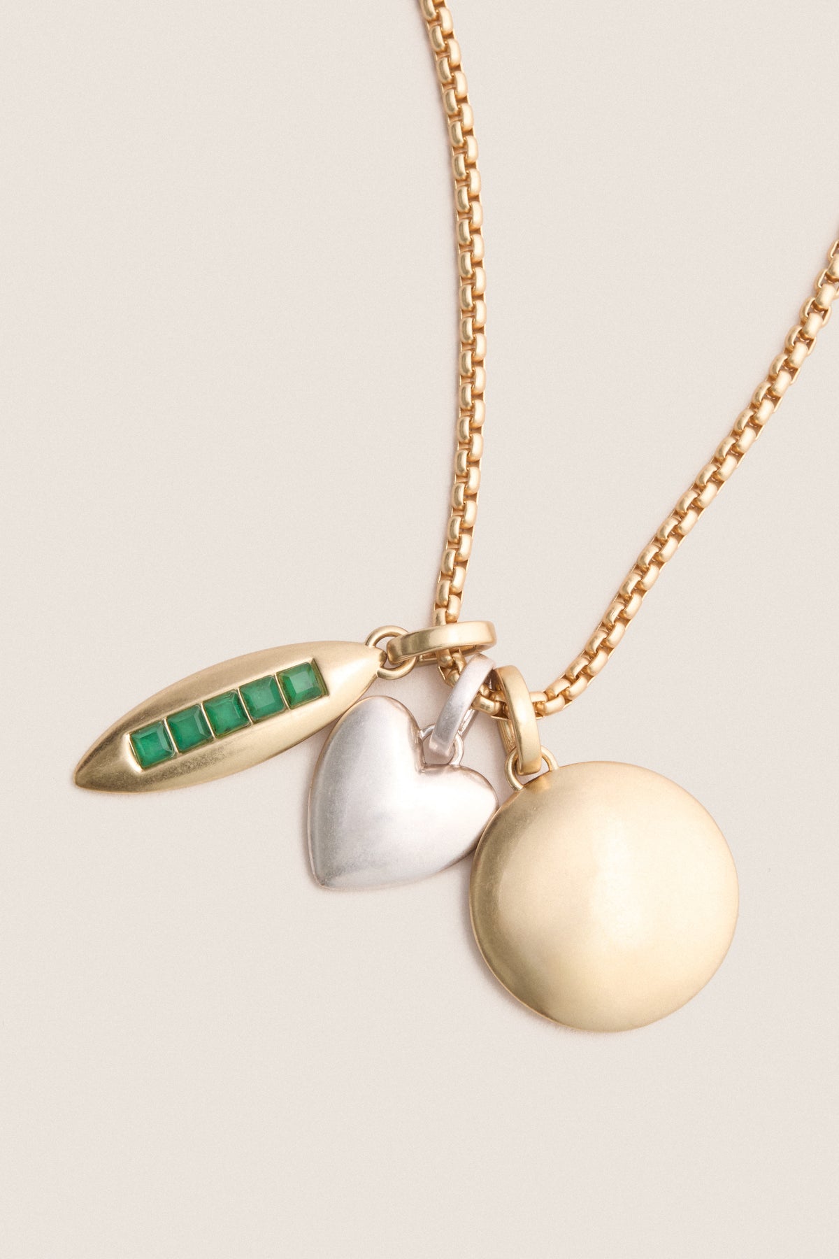 Gold Long Token Pendant