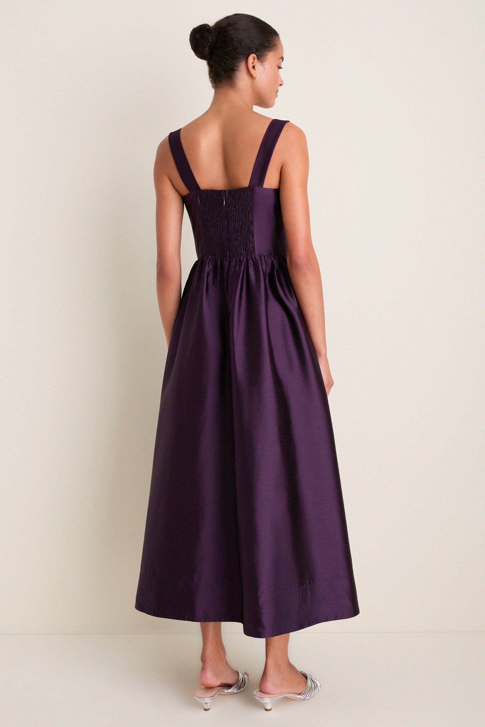 Plum Dupioni Esme Dress