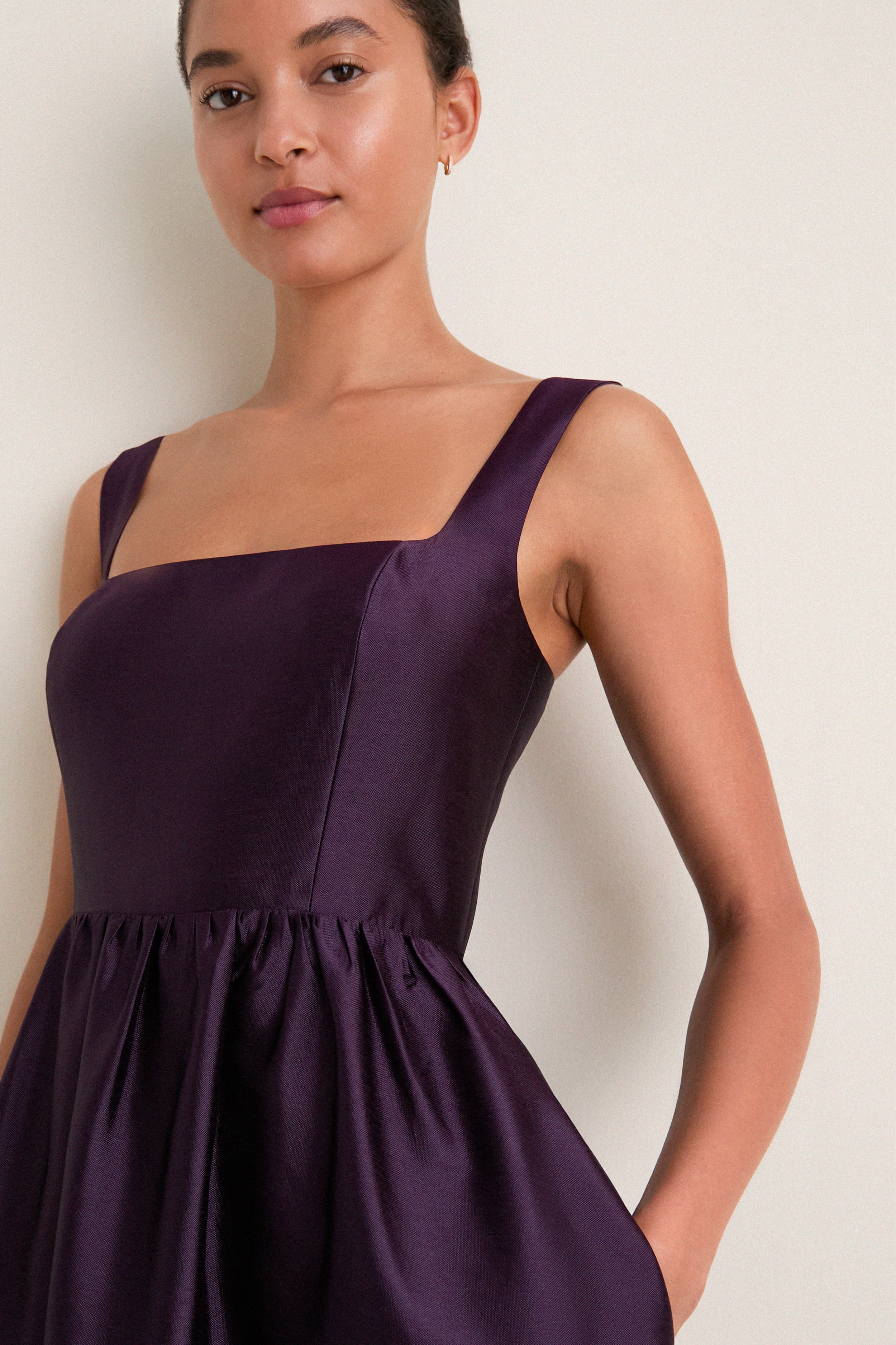 Plum Dupioni Esme Dress