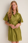 Moss Organza Mini Delaney Dress