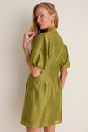 Moss Organza Mini Delaney Dress