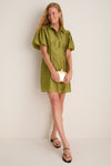 Moss Organza Mini Delaney Dress
