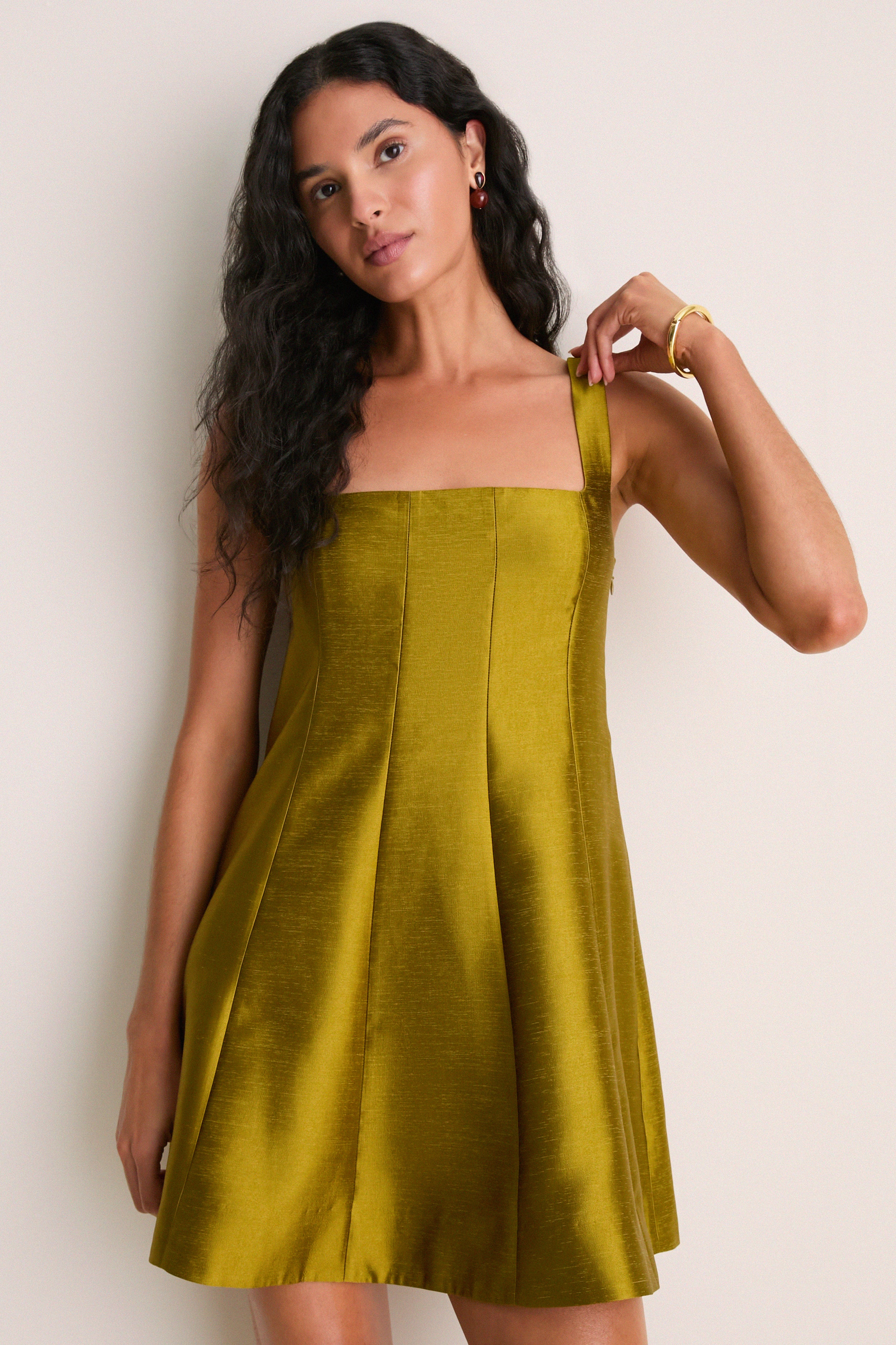 Lentil Dupioni Edith Mini Dress