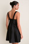 Black Dupioni Edith Mini Dress