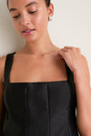 Black Dupioni Edith Mini Dress