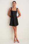 Black Dupioni Edith Mini Dress