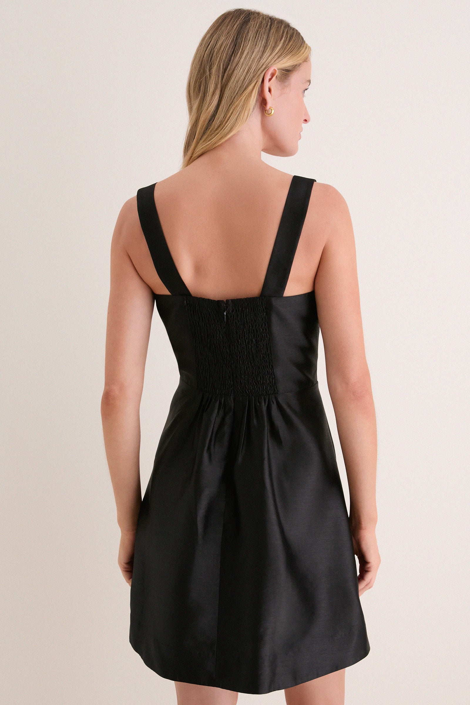 Black Dupioni Esme Mini Dress