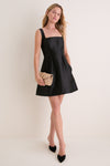 Black Dupioni Esme Mini Dress