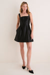 Black Dupioni Esme Mini Dress