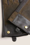 Brown and Olive Rudson Patchwork Leather Gloves