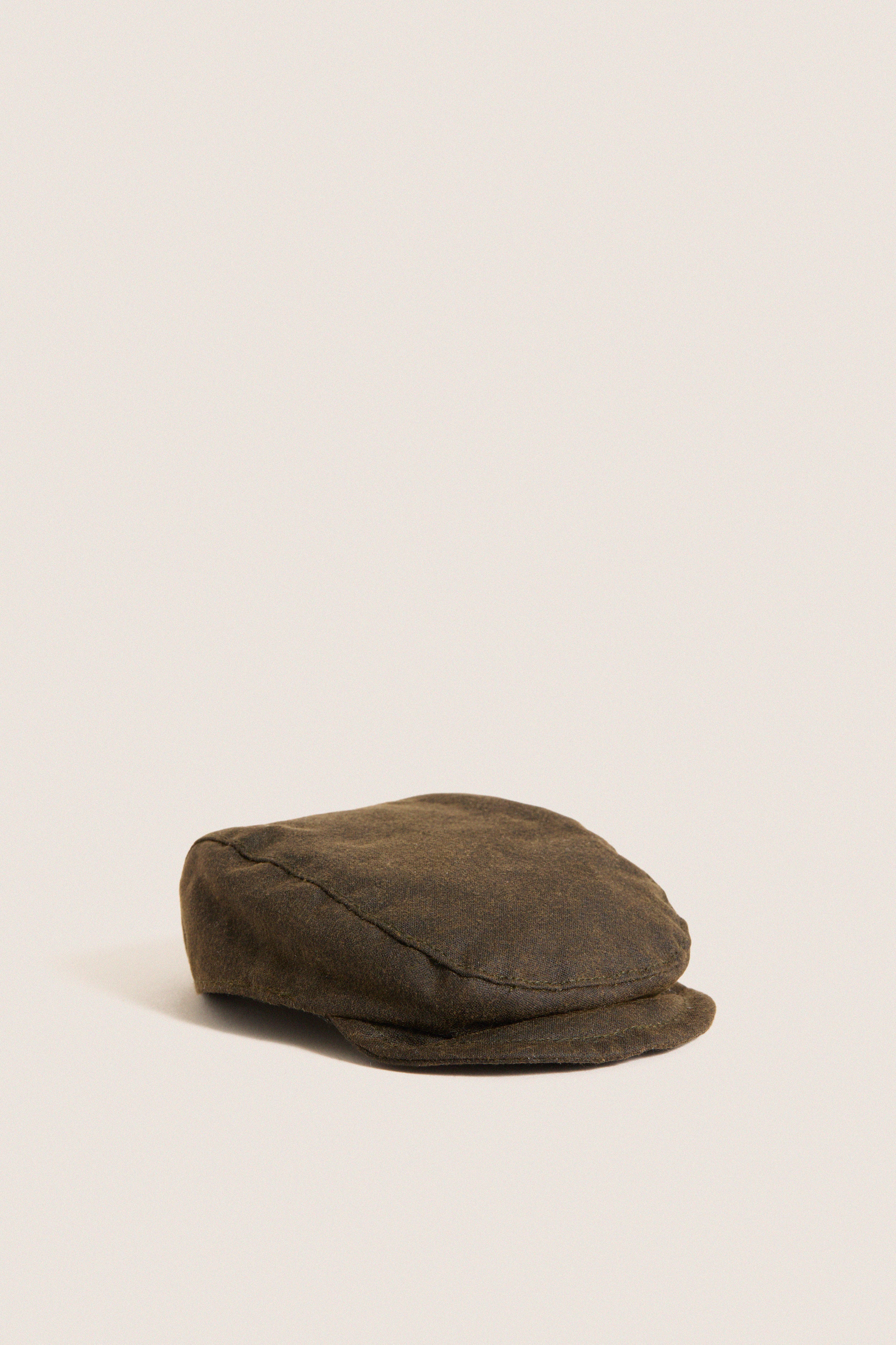 Olive Dog Wax Flat Cap