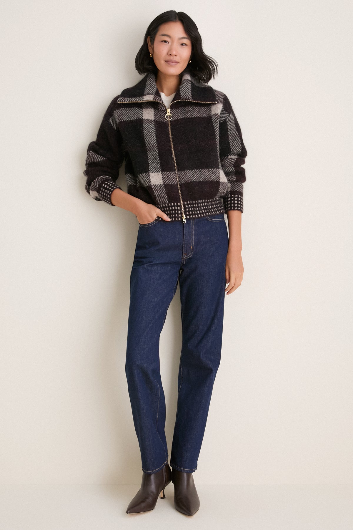 Multi Carville Knitted Zip Through Jacket