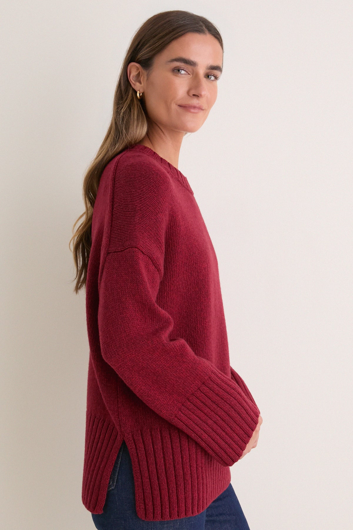Cranberry Red Gaia Knitted Jumper