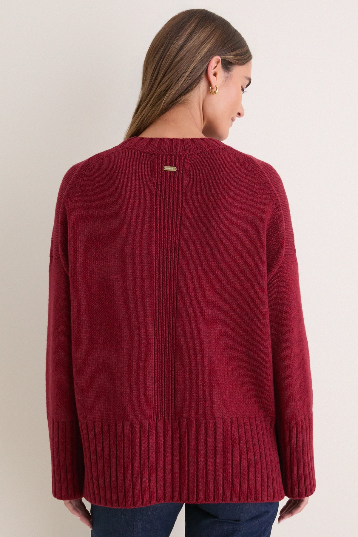 Cranberry Red Gaia Knitted Jumper