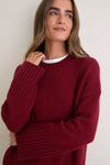 Cranberry Red Gaia Knitted Jumper