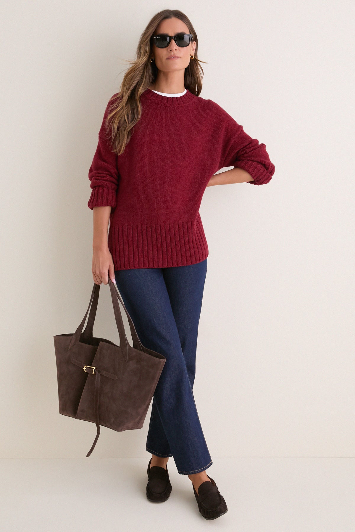 Cranberry Red Gaia Knitted Jumper