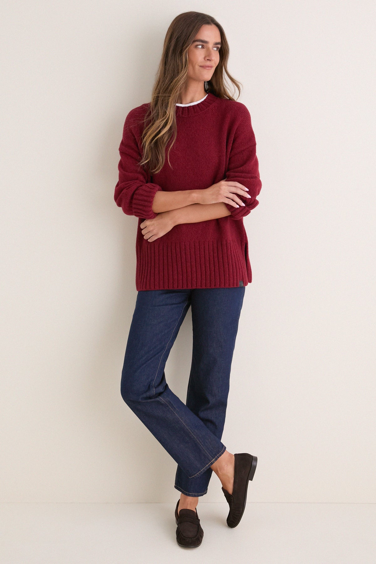 Cranberry Red Gaia Knitted Jumper
