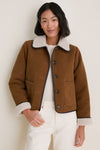 Tan Penny Fleece Casual Jacket