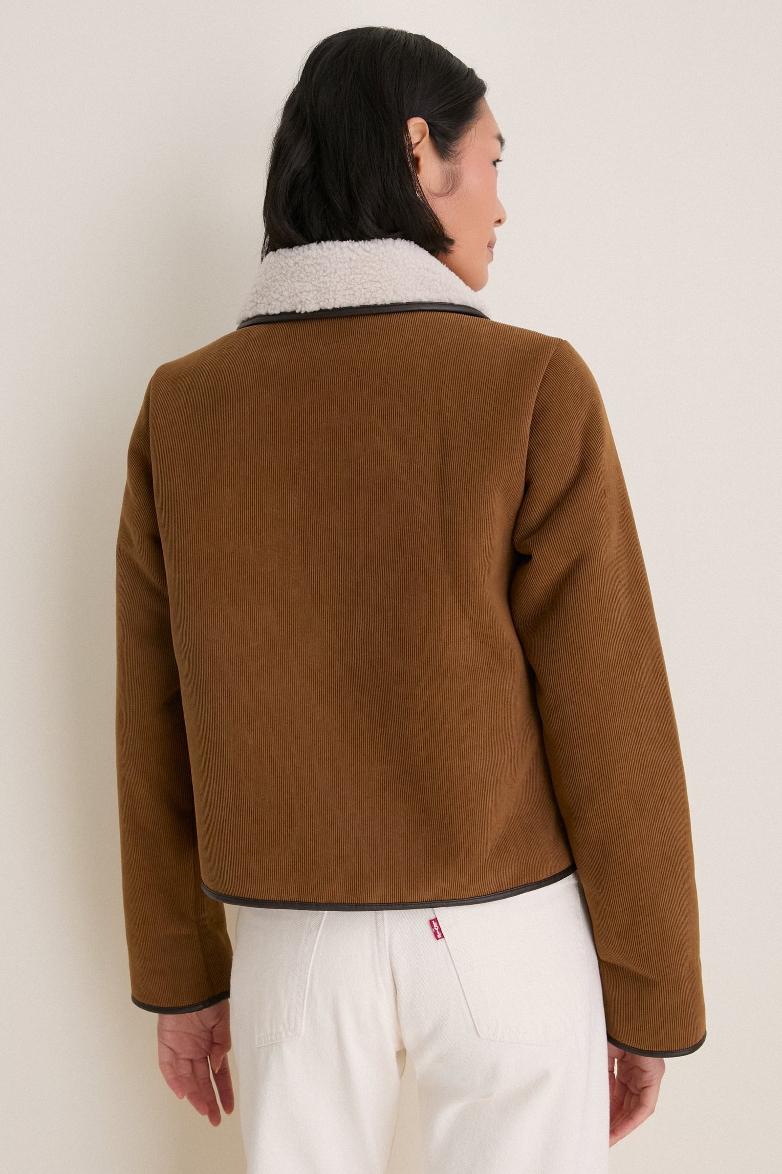 Tan Penny Fleece Casual Jacket