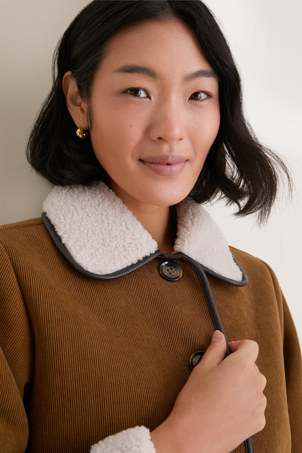 Tan Penny Fleece Casual Jacket