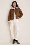 Tan Penny Fleece Casual Jacket