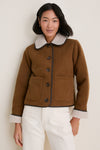 Tan Penny Fleece Casual Jacket