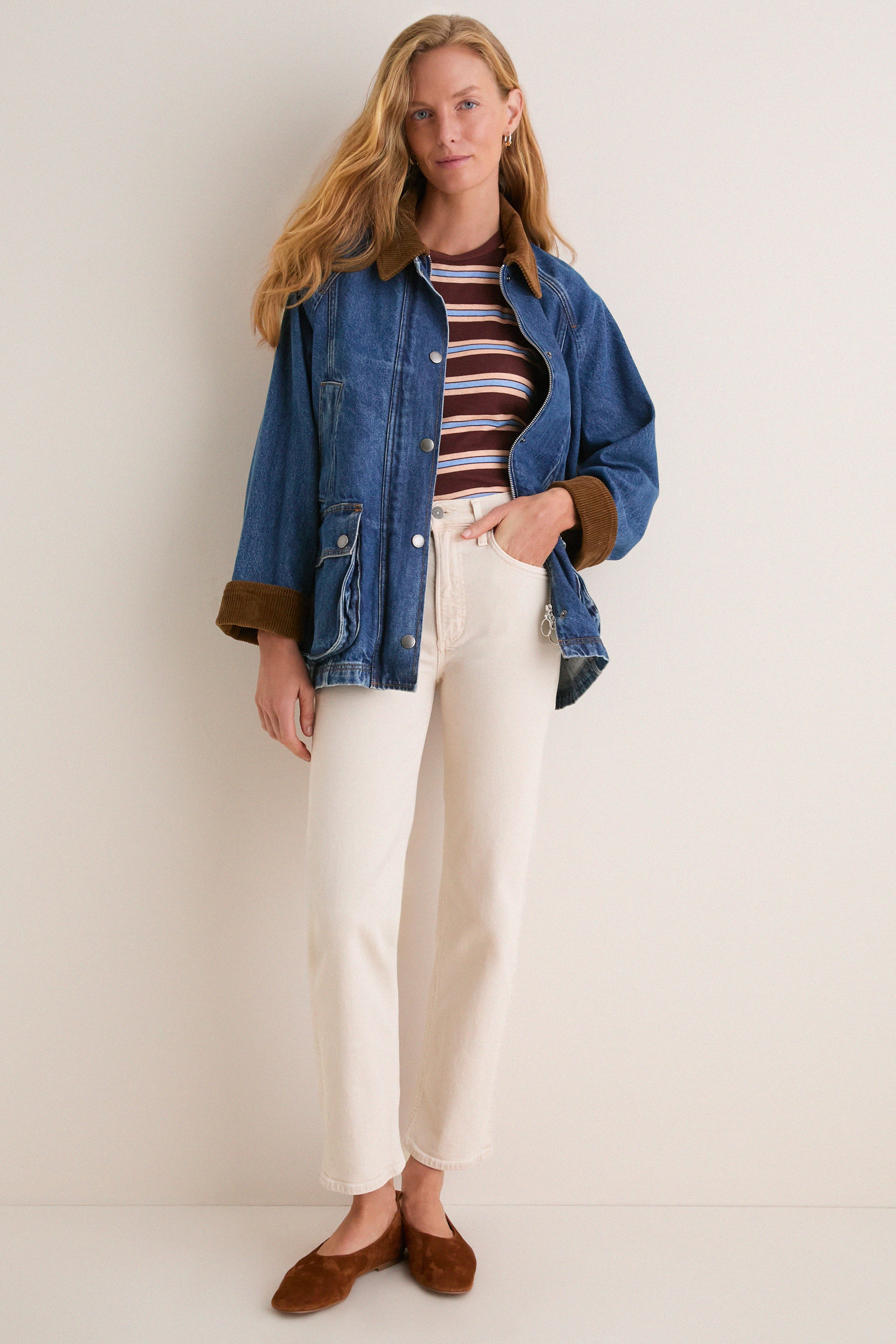 Mid Blue Denim Modern Beadnell Casual Jacket
