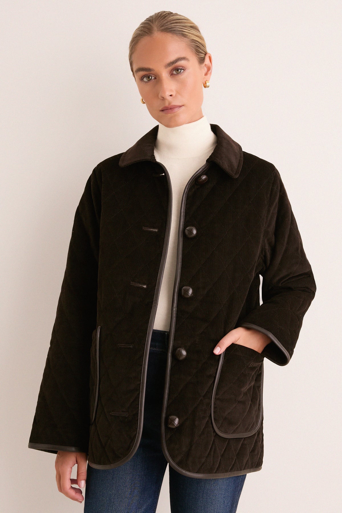 Dark Brown Marlow Quilted Jacket