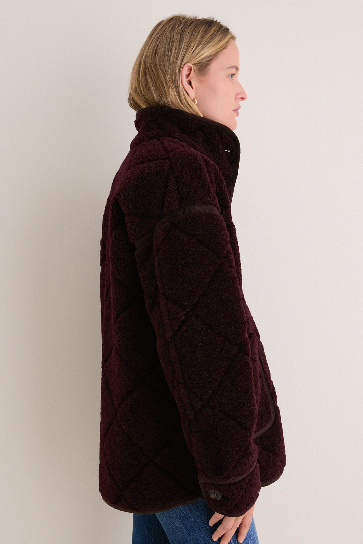 Fig and Ganache Maplewood Fleece Casual Jacket