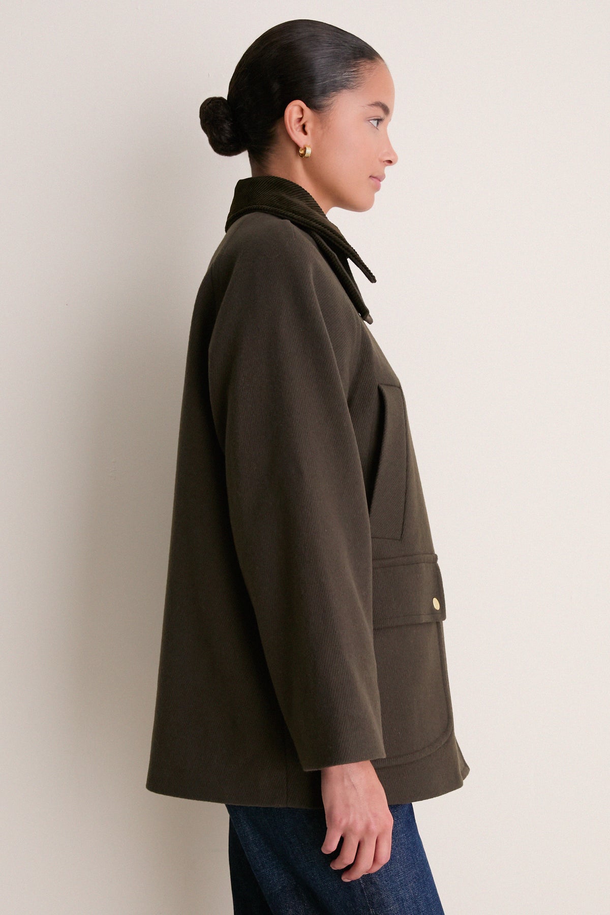 Olive Classic Bedale Wool Coat