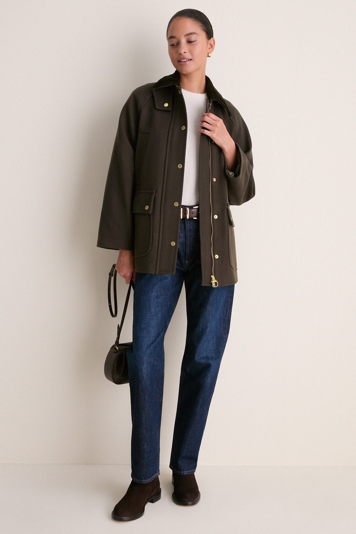 Olive Classic Bedale Wool Coat