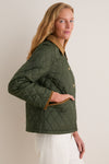 Olive Icons Cropped Liddesdale Quilted Jacket