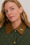 Olive Icons Cropped Liddesdale Quilted Jacket