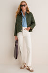 Olive Icons Cropped Liddesdale Quilted Jacket