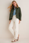Olive Icons Cropped Liddesdale Quilted Jacket
